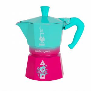 מקינטה ביאלטי 3 כוסות משחקי הדיונון Bialetti Moka Express Squid Game מקינטה ביאלטי 3 כוסות משחקי הדיונון Bialetti Moka Express Squid Game