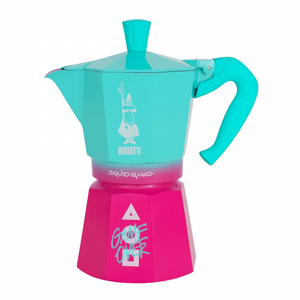 מקינטה ביאלטי 6 כוסות משחקי הדיונון Bialetti Moka Express Squid Game מקינטה ביאלטי 6 כוסות משחקי הדיונון Bialetti Moka Express Squid Game