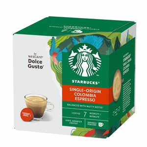 12 קפסולות סטארבקס תואם דולצה גוסטו Starbucks Dolce Gusto Colombia Espresso 12 קפסולות סטארבקס תואם דולצה גוסטו Starbucks Dolce Gusto Colombia Espresso