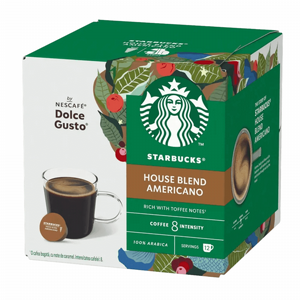 12 קפסולות סטארבקס תואם דולצה גוסטו Starbucks Dolce Gusto House Blend Americano 12 קפסולות סטארבקס תואם דולצה גוסטו Starbucks Dolce Gusto House Blend Americano