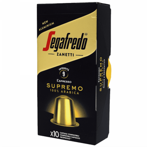 10 קפסולות סגפרדו סופרמו נספרסו -SEGAFREDO SUPREMO חוזק 9 10 קפסולות סגפרדו סופרמו נספרסו -SEGAFREDO SUPREMO חוזק 9