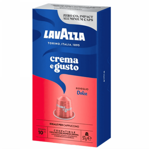 10 קפסולות אלומיניום לוואצה תואם נספרסו Lavazza Crema E Gusto Dolce חוזק 10 /13 10 קפסולות אלומיניום לוואצה תואם נספרסו Lavazza Crema E Gusto Dolce חוזק 10 /13