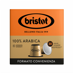 30 קפסולות בריסטוט 100% ערביקה נספרסו -BRISTOT ARABICA 30 קפסולות בריסטוט 100% ערביקה נספרסו -BRISTOT ARABICA