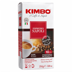 250 גרם קפה טחון קימבו נאפולי KIMBO NAPOLI חוזק 10/13 250 גרם קפה טחון קימבו נאפולי KIMBO NAPOLI חוזק 10/13