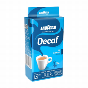 250 גרם קפה טחון לוואצה נטול קפאין - LAVAZZA DECAF חוזק 3/10 250 גרם קפה טחון לוואצה נטול קפאין - LAVAZZA DECAF חוזק 3/10