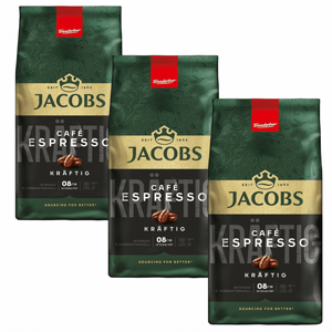3 ק"ג פולי קפה גייקובס אספרסו קראפטיג - JACOBS ESPRESSO KRAFTIG חוזק 8/10 3 ק"ג פולי קפה גייקובס אספרסו קראפטיג - JACOBS ESPRESSO KRAFTIG חוזק 8/10