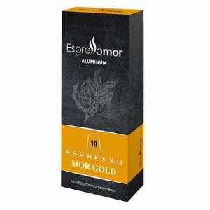 10 קפסולות אספרסו מור גולד Mor GOLD 10 קפסולות אספרסו מור גולד Mor GOLD