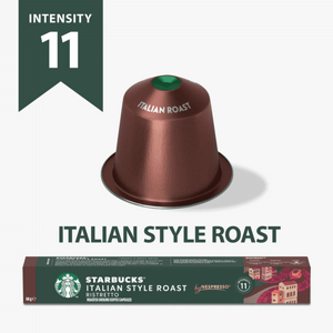 10 קפסולות סטארבקס איטאליאן סטייל -STARBUCKS ITALIAN STYLE ROAST חוזק 11 10 קפסולות סטארבקס איטאליאן סטייל -STARBUCKS ITALIAN STYLE ROAST חוזק 11