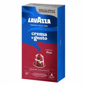10 קפסולות אלומניום תואם נספרסו lavazza Crema e Gusto Ricco חוזק 11 10 קפסולות אלומניום תואם נספרסו lavazza Crema e Gusto Ricco חוזק 11