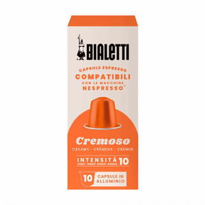 10 קפסולות ביאלטי קרמוסו נספרסו - BIALETTI CREMOSO חוזק 9 10 קפסולות ביאלטי קרמוסו נספרסו - BIALETTI CREMOSO חוזק 9