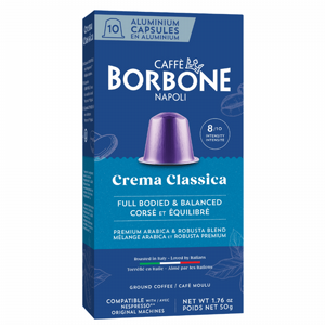 10 קפסולות קפה בורבון קרמה קלאסיקה נספרסו - BORBONE CREMA CLASSICA חוזק 8 10 קפסולות קפה בורבון קרמה קלאסיקה נספרסו - BORBONE CREMA CLASSICA חוזק 8