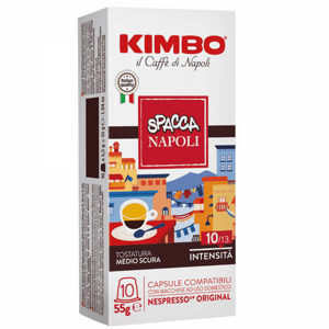 10 קפסולות קימבו תואם נספרסו Kimbo Spacca Napoli חוזק 10/13 10 קפסולות קימבו תואם נספרסו Kimbo Spacca Napoli חוזק 10/13